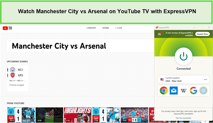 How to Watch Manchester City vs Arsenal in Hong Kong on YouTube TV