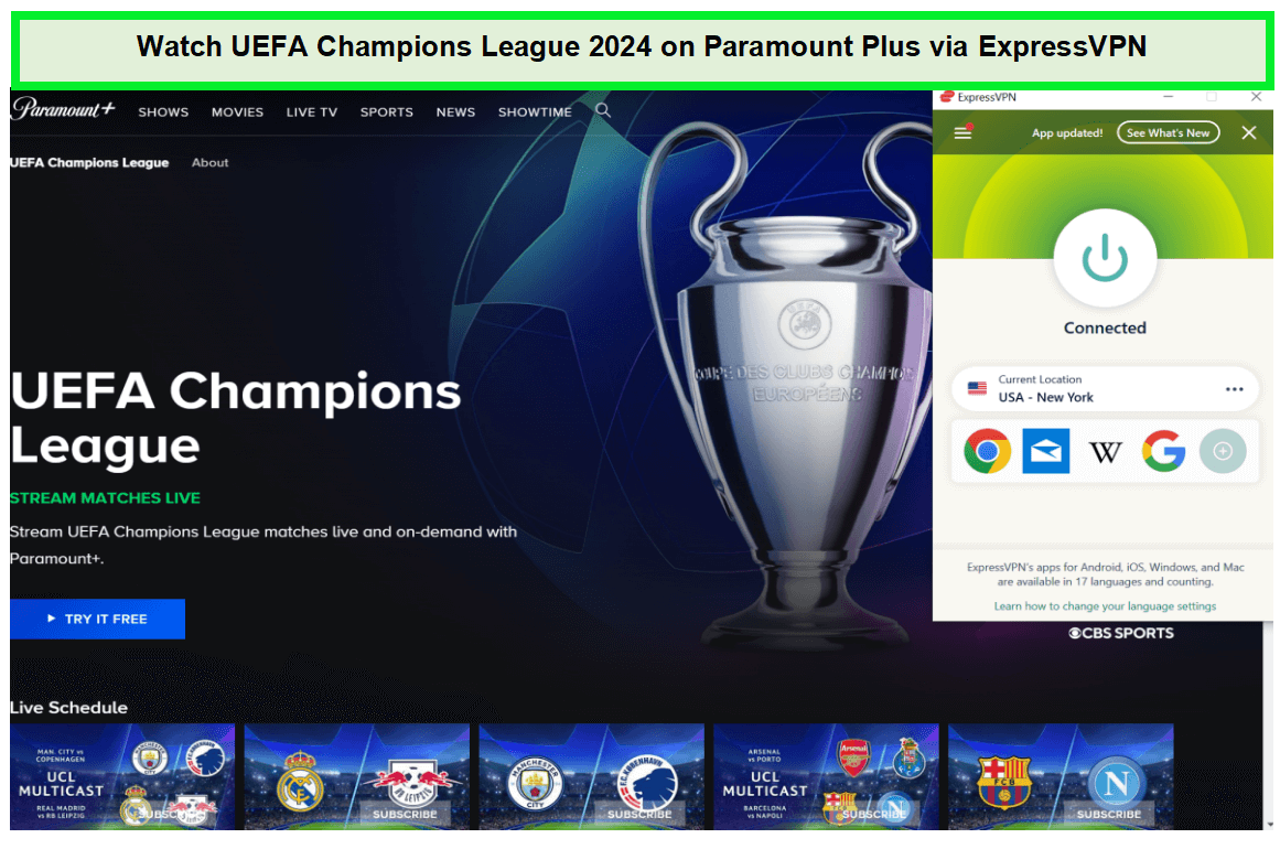 Watch UEFA Champions League 2024 in Canada on Paramount Plus
